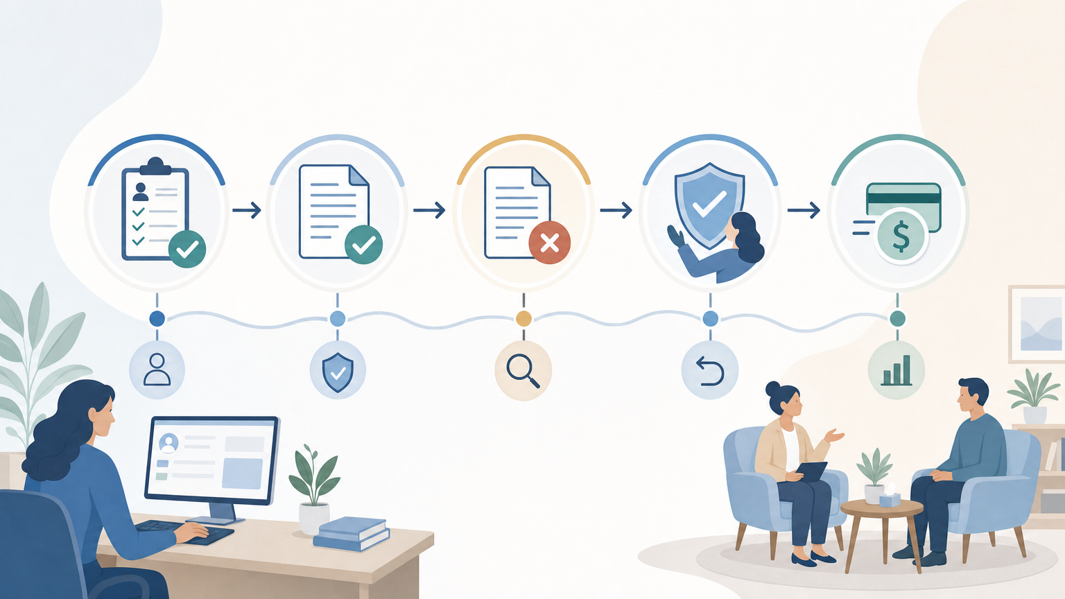 Mental health revenue cycle billing process workflow: eligibility verification, clean claim submission, denial management, appeals, and accounts receivable follow-up