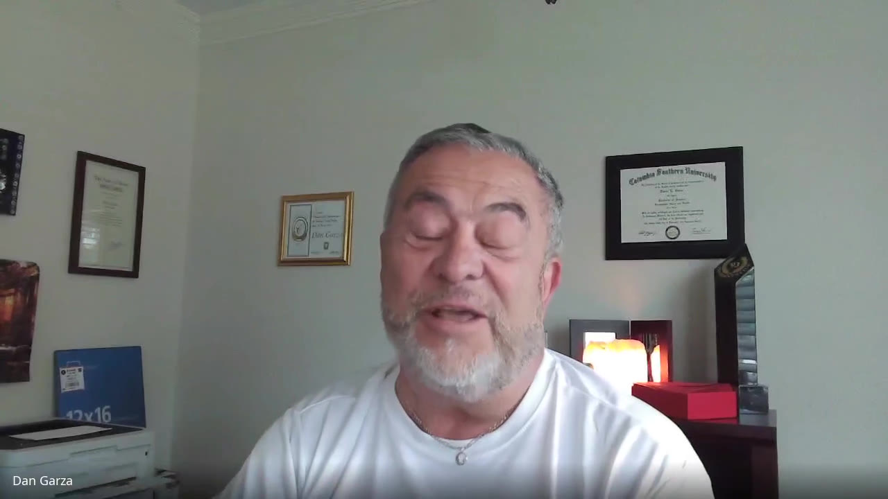 Dan Garza, a mortgage broker, speaking on a video call