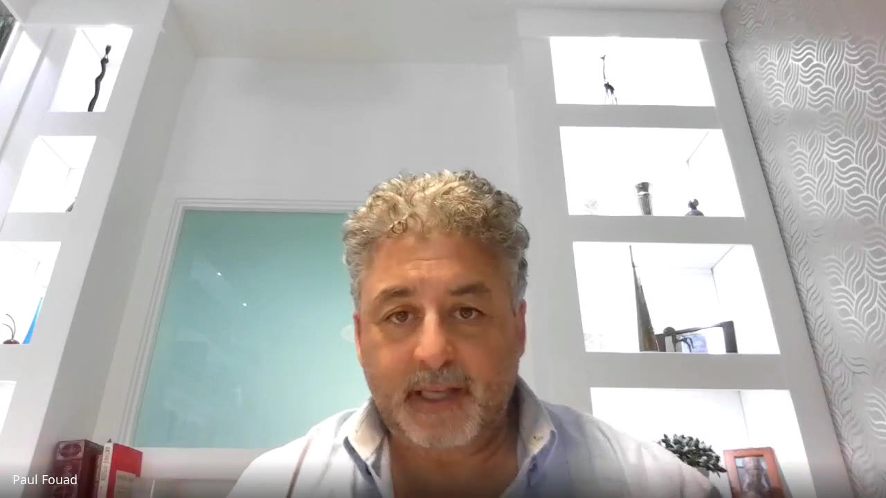 Paul Fouad, a small business owner, speaking about Distribb on a video call